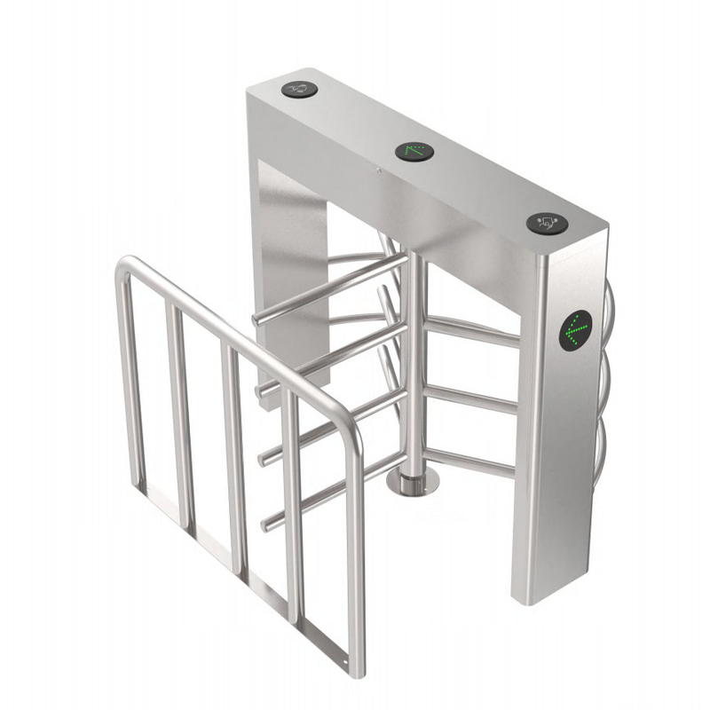 Access Control full height sliding turnstile SUS304 1.2mm Stainless Steel